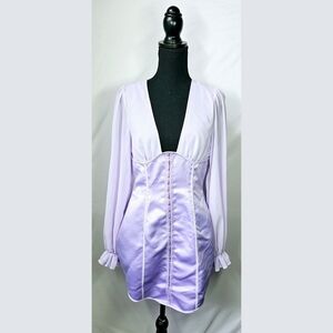 Size 6 PRETTYLITTLETHING Purple Corset Dress